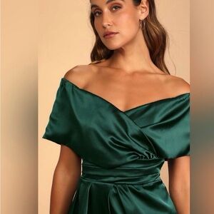 Lulu's Deep Teal Asymmetrical Dress